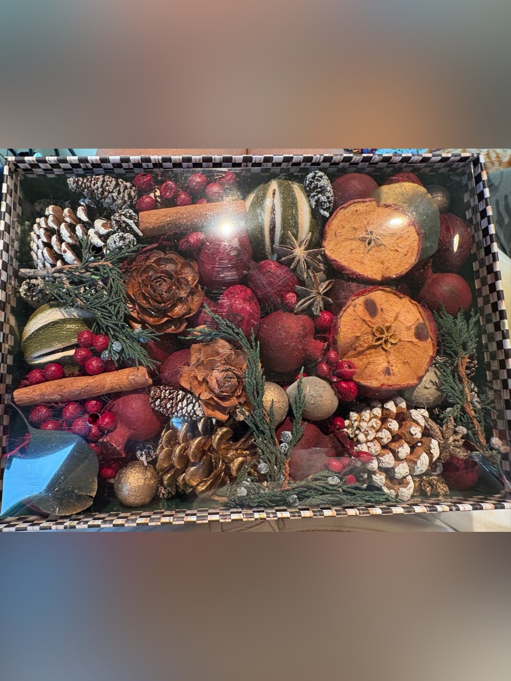 RETIRED NIB—Mackenzie Childs Glow Winter Bouquet Potpourri Box